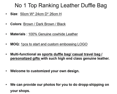 Top Sales Genuine Leather Holdall weekender bag custom Leather Duffle Bags Luxury Single Shoulder Pack With Shoes Compartment
