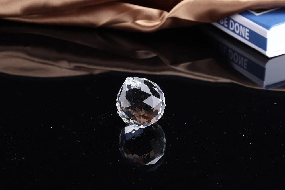 transparent faceted K9  crystal glass chandelier ball