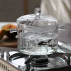 Transparent glass pot heat resistant glass cooking pot