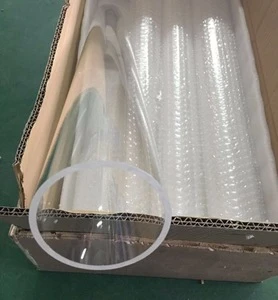 Transparent large quartz tube