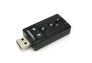 USB Sound Card 7.1 Channel Microphone (Mic) In and 3.5mm Speaker Out