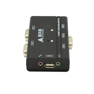 USB with audio KVM Switch 3 Port For Mouse Keyboard HUB VGA Monitor Sharing