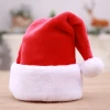 Velvet Christmas Hat with Plush Trim 60cm Xmas Caps Plush Santa Hat for Christmas Costume Party and Holiday Event