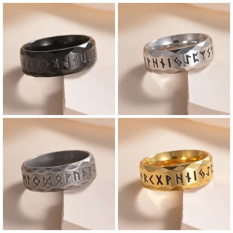 Titanium Finger Rings Buy Vintage Titanium Steel Nordic Viking Ancient Silver Gun Black ...