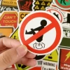Warning Stickers Danger Banning Signs Reminder Waterproof Decal Labels Sticker Custom DIY Laptop Motorcycle Luggage Phone