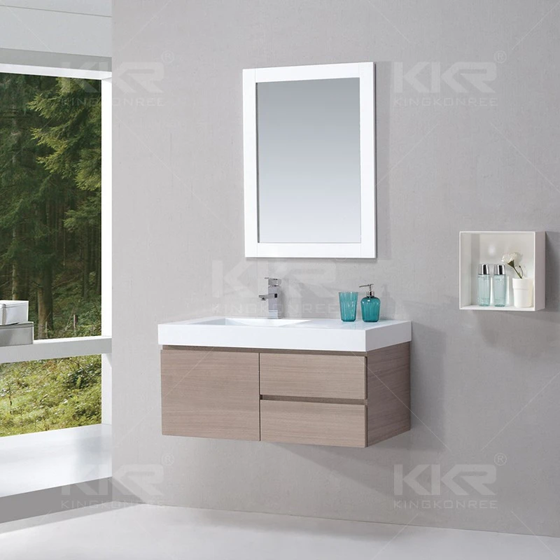washroom vanity modern design stone resin sink solid surface bathroom sink vanity with cabinet
