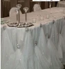 Wedding Decoration Ruffled Curly Willow Skirt Chiffon Table Skirt