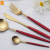 Import Wedding Flatware Dinner Fork Knife Spoon Gold Silver Cutlery With White Handle from China