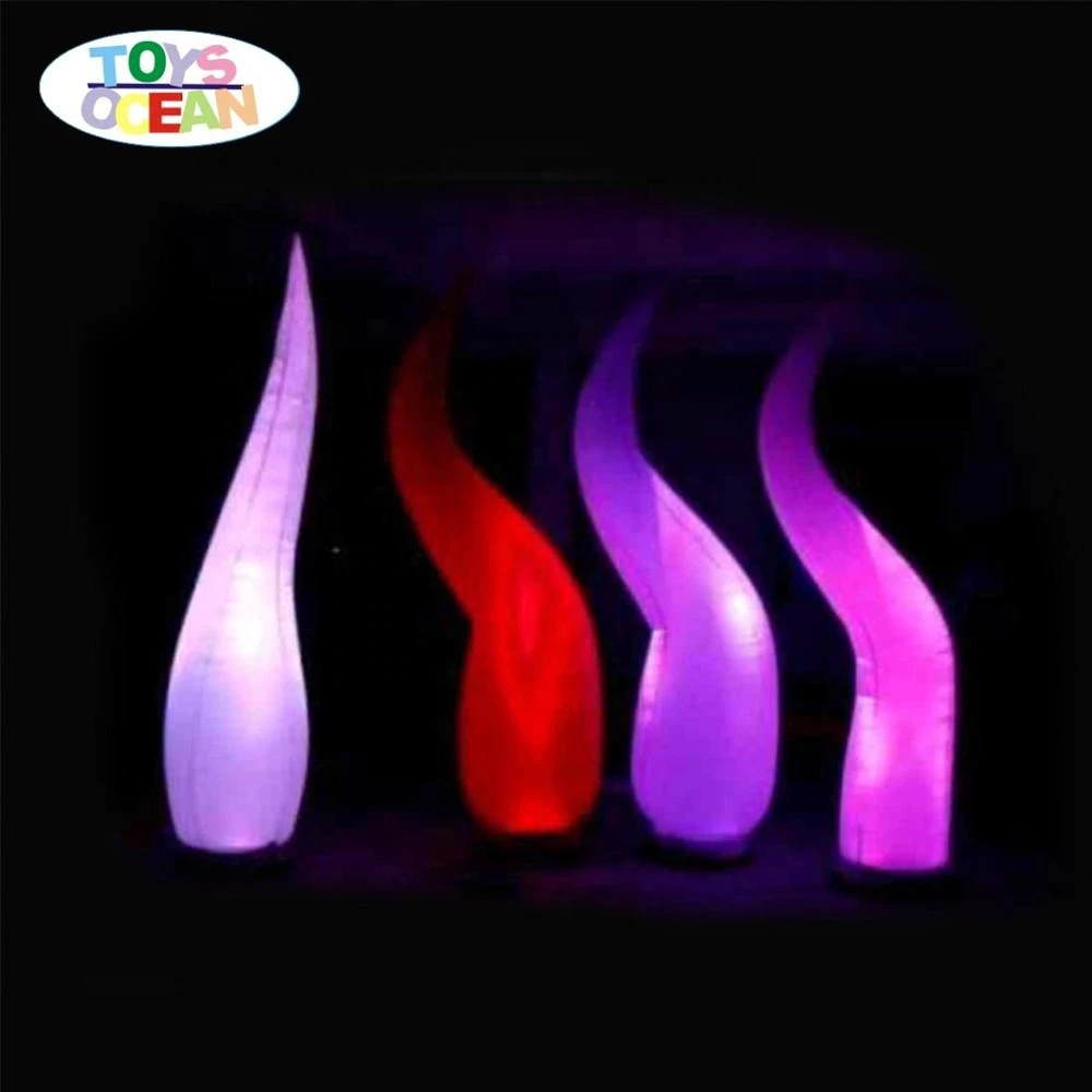 Wedding or hotel decoration inflatable lighting ivory cone LED inflatable column tube with base blower