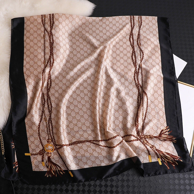 Wholesale 2021 hot sale fashion womens designer scarves luxury brand pattern custom long turkish silk scarf