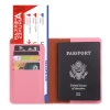 Wholesale 6 kinds of color pu leather passport holder with ticket and ID card slots
