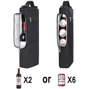 Wholesale Amazing Design Leakproof 2 Bottles Red Wine or 6 Pack Beer Sleeve Golf Cooler Bag