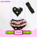 Wholesale boutique girl clothes ruffle baby lavender gold polka dots bloomer cotton underwear for kids 3 years