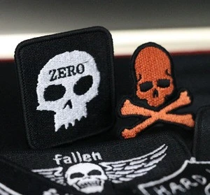 Wholesale cheap fashion skull style custom embroidery iron on patch