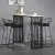 Import Wholesale cheap Industrial Commercial Furniture Retro Rectangle Cafe Table Set Metal Marble High Top Coffee Bar Table With Chair from China