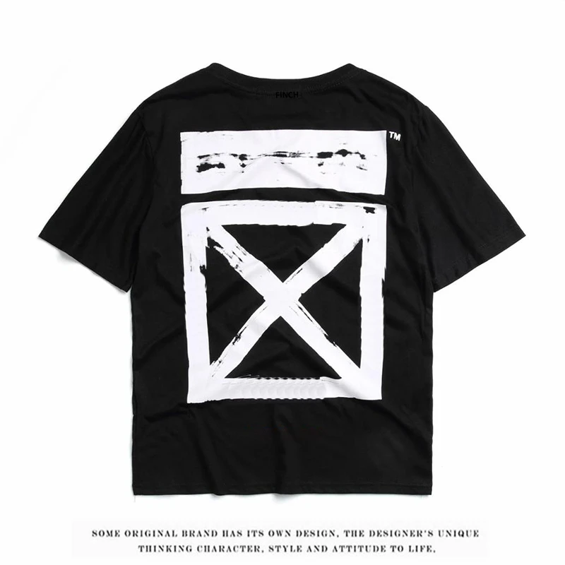 Wholesale Cheap OFF Design Men Shirts Cotton Casual Hip-Hop White and Black T Shirt