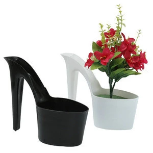 Wholesale custom desktop plastic high heel flower pot floor-standing pattern garden flower pot