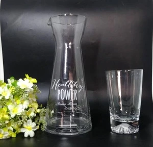 wholesale custom hand blown 1800ml juice water bedside glass carafe with logo