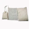 Wholesale eco friendly small reusable 100% organic cotton mesh produce bags fruit string net bag
