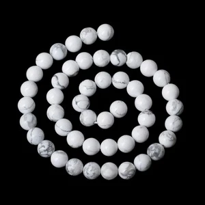 Wholesale Gorgeous Natural White Howlite Round Beads Gemstone Loose Beads for Jewelry Making Necklace Bracelet