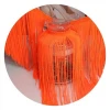 Wholesale high quality 20cm 30cm orange soft curtain 100% polyester tassel fringe trim for dancing dress