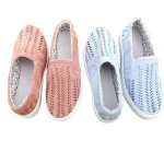 Wholesale Hot Sale Flat Casual Womens Hollow Round Head Canvas Shoes