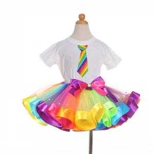 Wholesale Hot Sale Rainbow Fairy 2-12T Ballet Princess Christmas Mini Tulle Tutu Child girl skirt