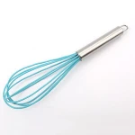 Wholesale kitchen tool 8/10/12 inch silicone egg beater stainless steel