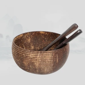 Wholesale Natural Handmade Craft Wooden Custom Logo Organic Coconut Shell Bowl