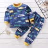 Wholesale OEM ODM Cute Cartoon Printed Winter Thermal Custom Toddler Soft 100% Cotton Kids Clothing Baby Boy Clothes Sets