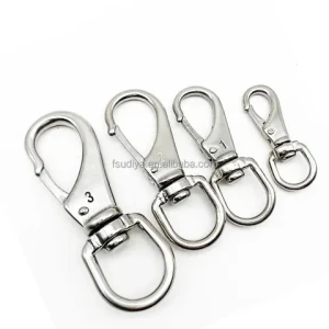Wholesale pet accessories hardware 85mm stainless steel 304 swivel eye bolt snap spring dog leash hook