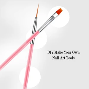 wholesale pink handle details painting manicure acrylic nail art brush set