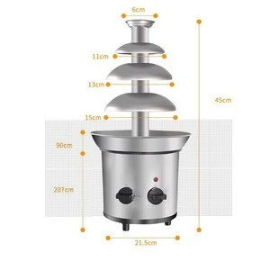 Wholesale price tabletop waterfall 4 tier stainless steel weeding banuqet buffet decoration commercial large chocolate fountain