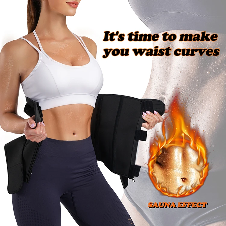 Wholesale private label neoprene sweat double belt tummy trimmer women waist trainer