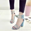 Wholesale Summer Fashion Shoes hollows clasp transparent high heels fashionable sandals women outdoor shoes 5 colors free s