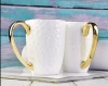 Wholesales fine bone china embossed custom ceramic coffee mug with gold handle