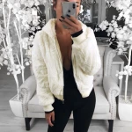 Winter Autumn  Fashion Women's faux fur mink fur coat hooded jacket women