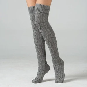 women Over Knee Tights Long Stocking Knee High Knit Leg Warmers Winter Long Boot Cuffs Socks