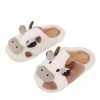 Womens New Arrival Winter K-Style Student Fashion Home Slippers Heattech Soft Bottom Fur Shoes EVA Plush Cute Cow Cotton Design