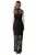 Import Womens Sheath High Neck Crochet Black Lace Overlay Long Evening Dresses from China
