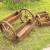 Import Wood wheel flower pot display racks planters for garden from China