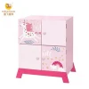 Wooden children storage cabinet with four doors in unicorn design for girl