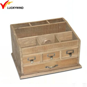 wooden desk supply storage caddy organizer