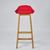 wooden leg hot sales PP plastic short back cafe restaurant cheap bar stool  high chair