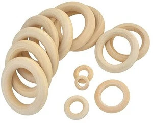 Wooden Rings for Crafts Unfinished Solid Wood Ring Without Paint DIY Connectors Jewelry Making 50mm Wooden Rings