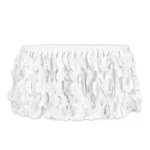 YT10433 12FT/14FT/21FT Wholesale Curly Willow Taffeta Table Skirt For Wedding Party Event