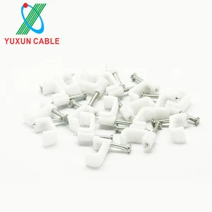 YUXUN Circle Nail Plastic Coax Cable Clip For RG59 RG6 Cable