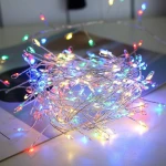 Firecracker lights Christmas tree led lights string Christmas copper wire lights remote control holiday scene layout at