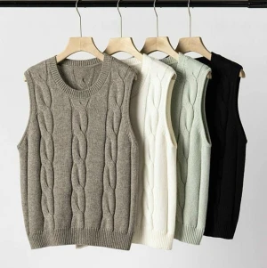 Buy Wool-blend Cable-knit Vest from Qihang Clothing Company, China ...