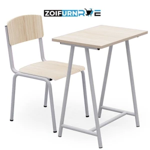 School Zoifurnrme School Furniture Manufactory School Desk And Chair Set Furniture Classroom Ergonomic Single Student D